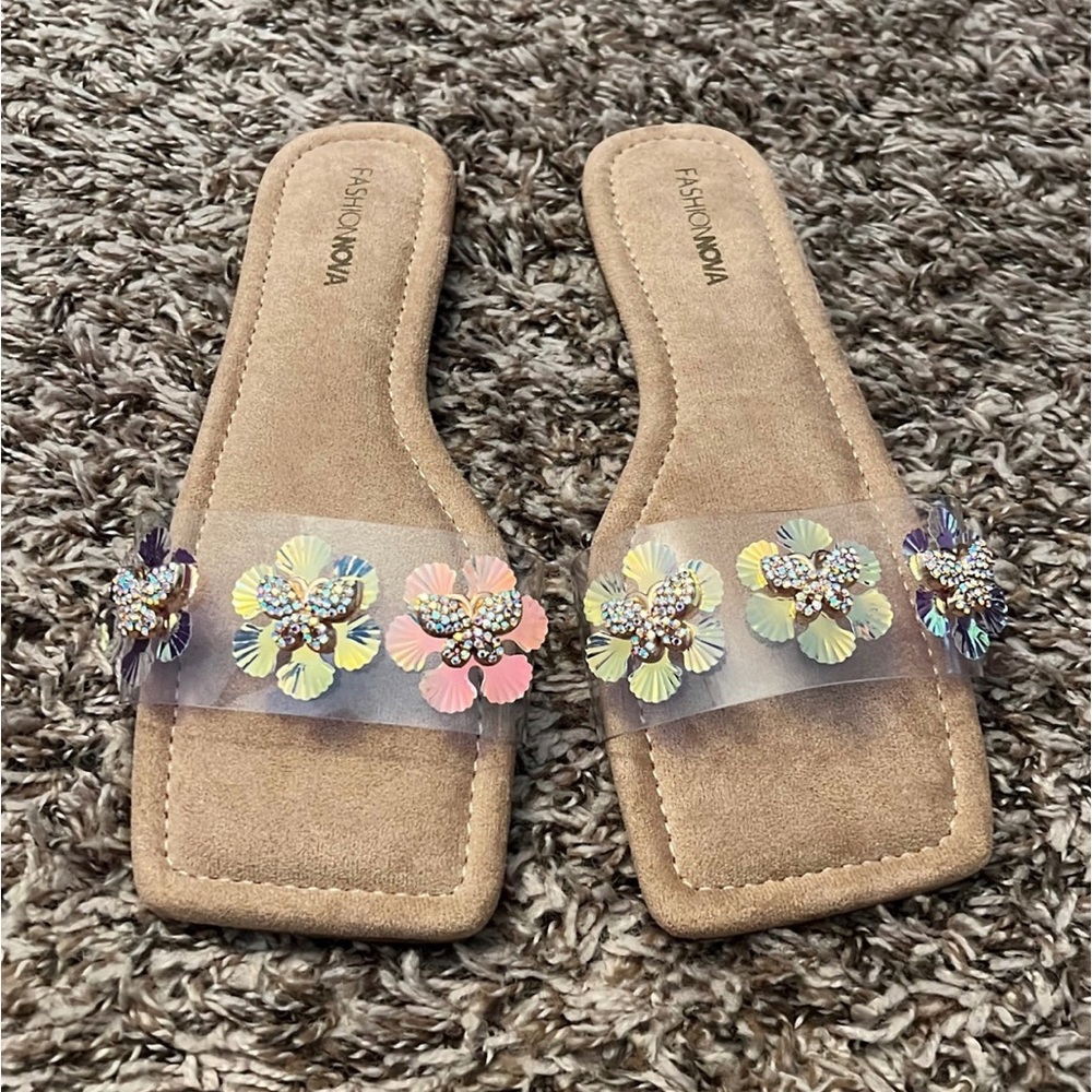 Butterfly Rhinestone Flat Slides - Picture 3 of 11